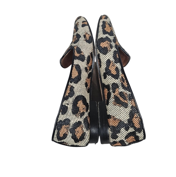 Kate Spade Metallic‎ Torte Leopard Print Raffia Flat Loafers Size 6B Women's - Picture 9 of 15